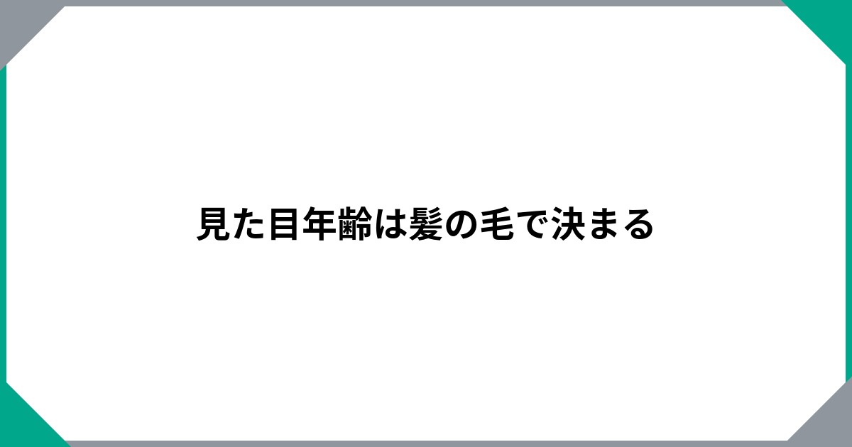 見た目年齢は髪の毛で決まるのサムネイル